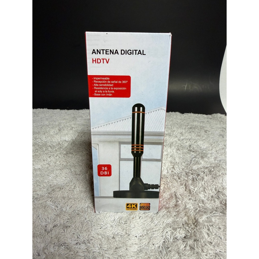 Antena Digital HDTV 4K‎ 1080p 36 dBi High Gain Magnetic Base Waterproof Black